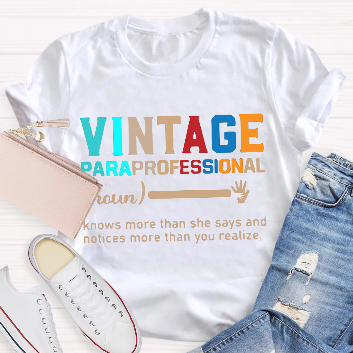 Vintage Paraprofessional Teacher T-Shirt
