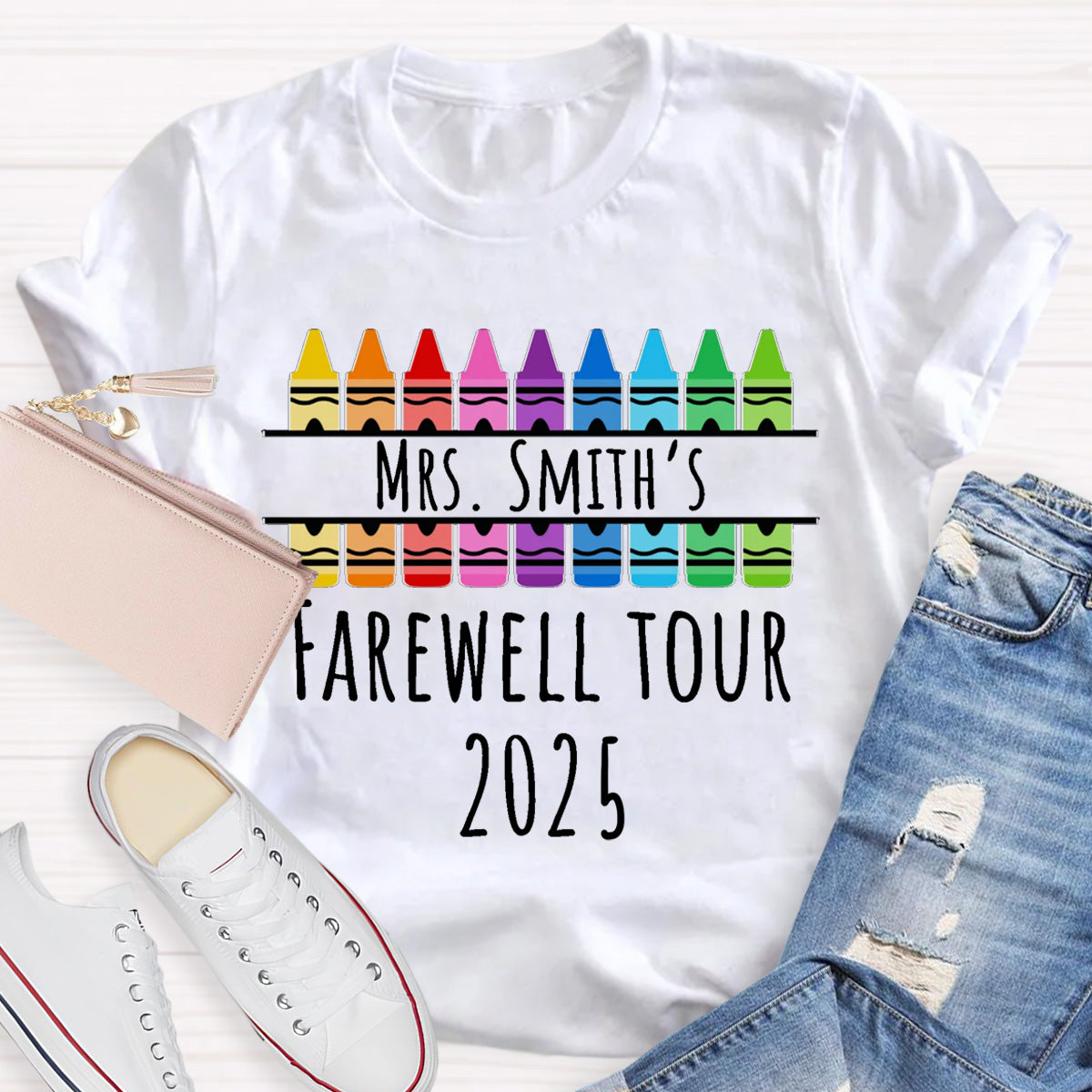 Personalized Name And Year Farewell Tour Teacher T-Shirt