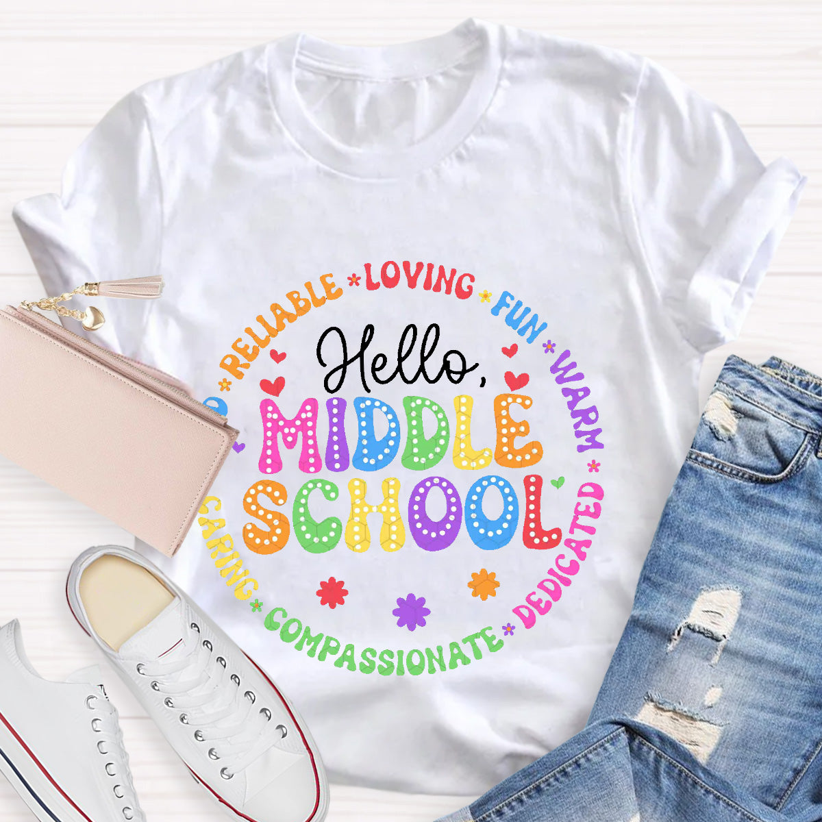 Hello Middle School Loving Teacher T-Shirt
