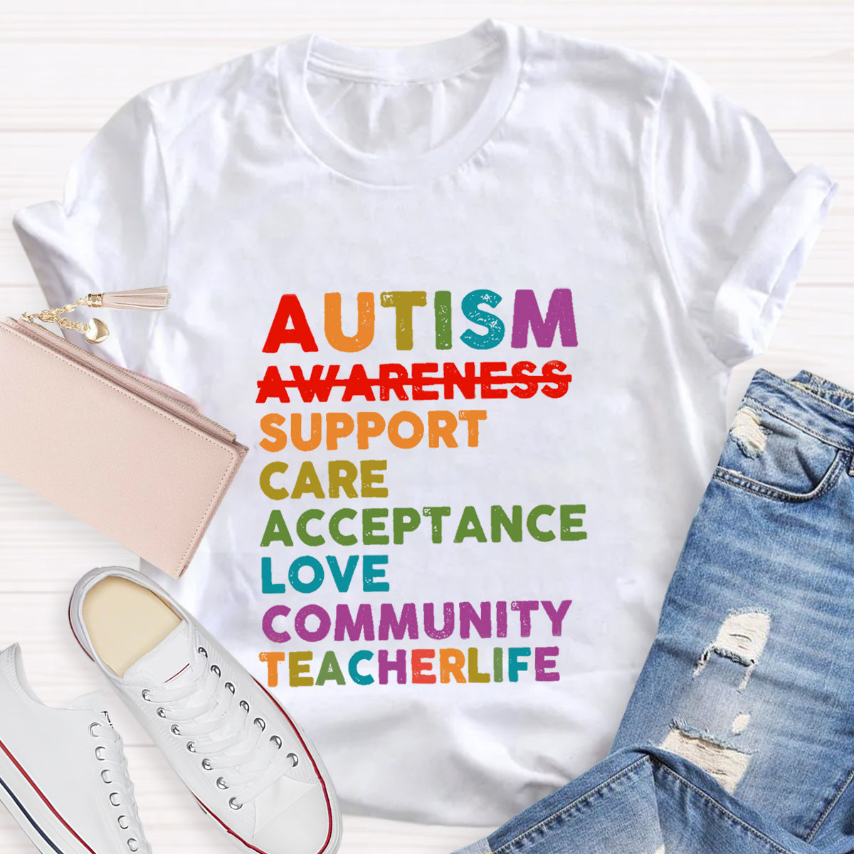 Autism Support Care Acceptance Love Community T-Shirt