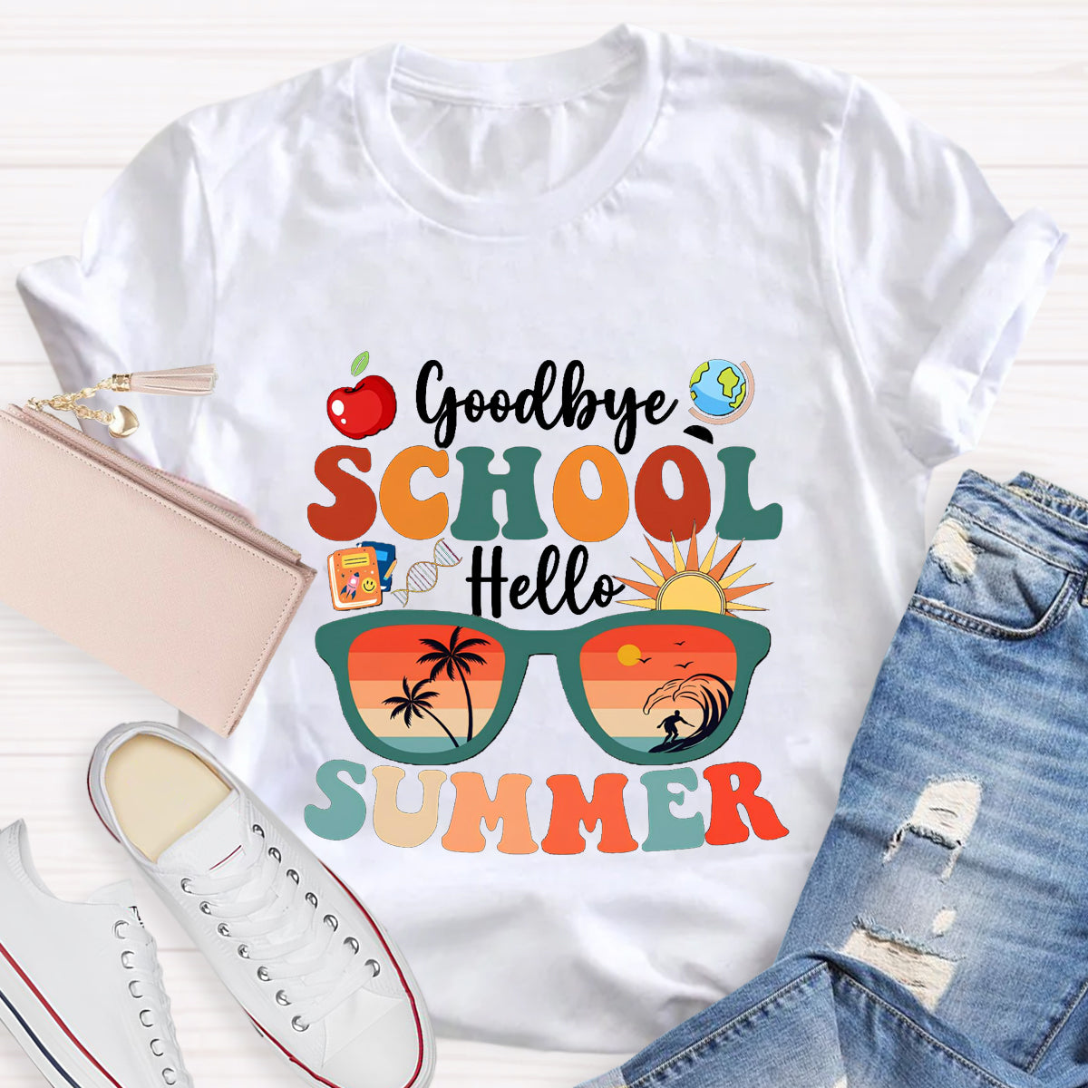 Goodbye School Hello Summer Teacher T-Shirt
