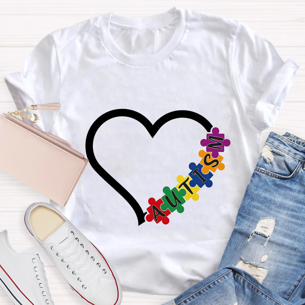Autism Heart Teacher T-Shirt
