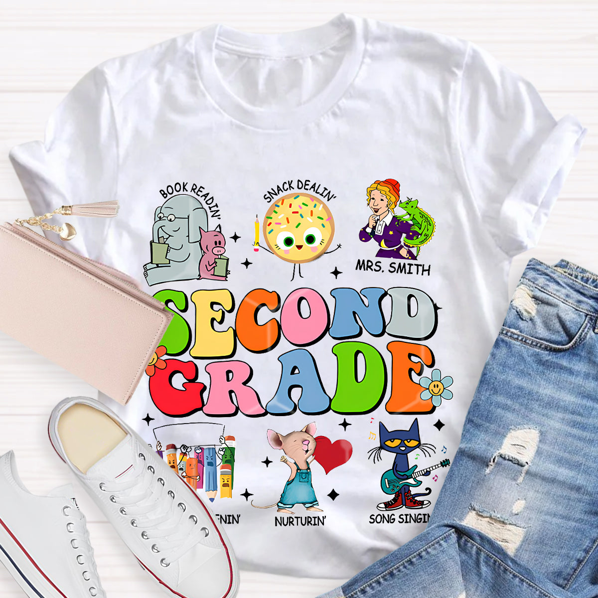 Personalized Grade And Name Children's Books T-Shirt