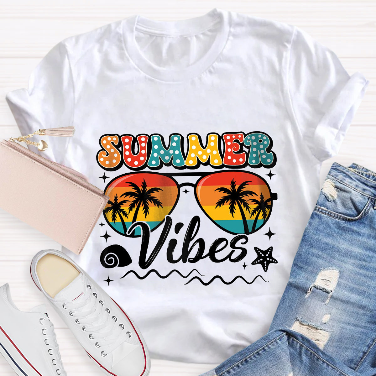 Summer Vibes Teacher T-Shirt