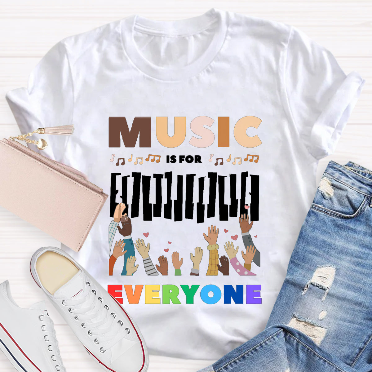 Music Is For Everyone Teacher T-Shirt