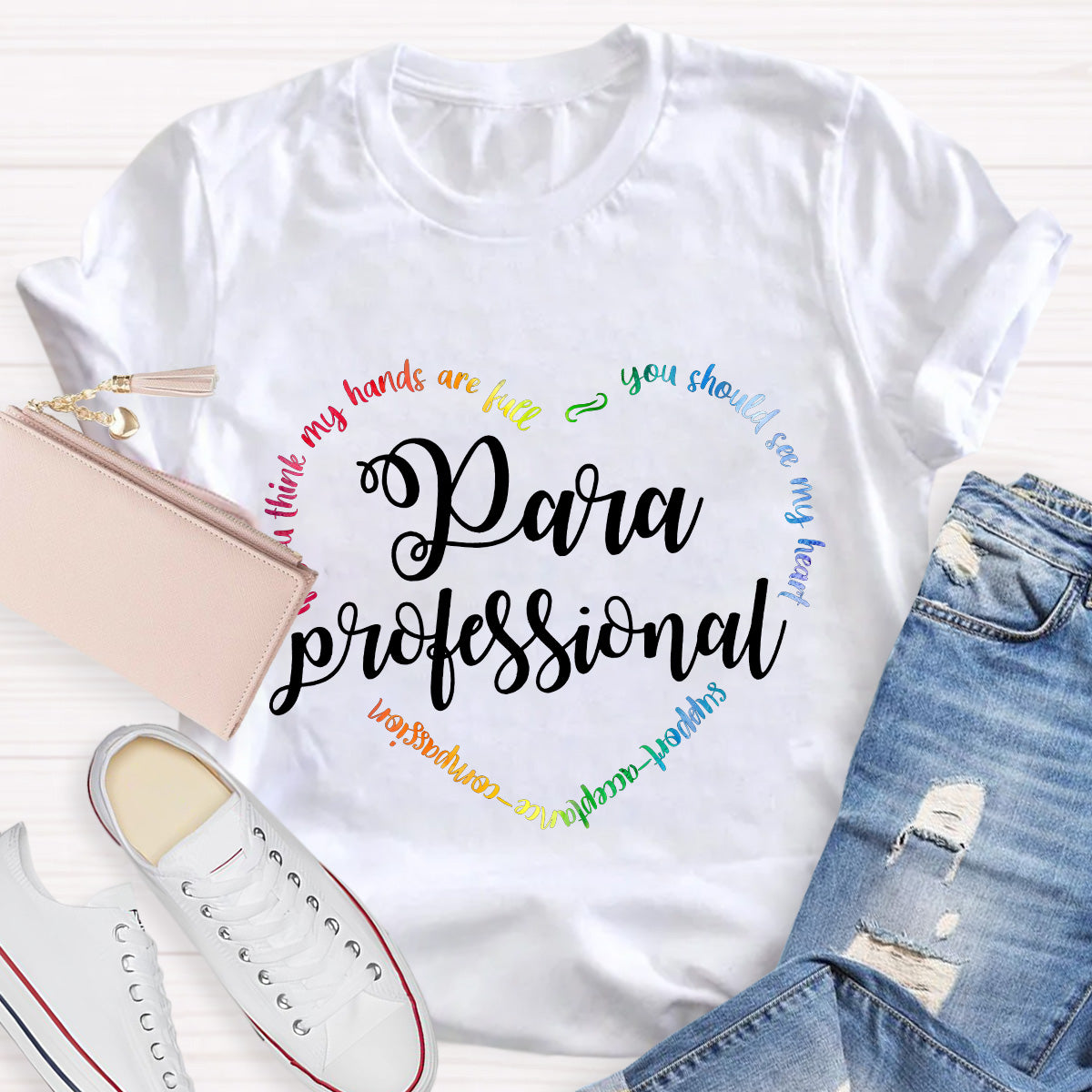You Should See My Heart Para Teacher Heart T-Shirt
