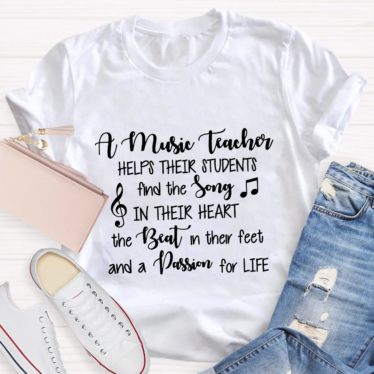 Helps Their Students Find The Song In Their Heart Teacher T-Shirt