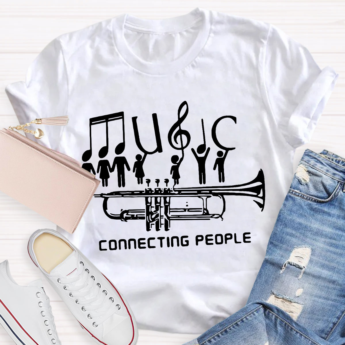 Music Connecting People Teacher T-Shirt
