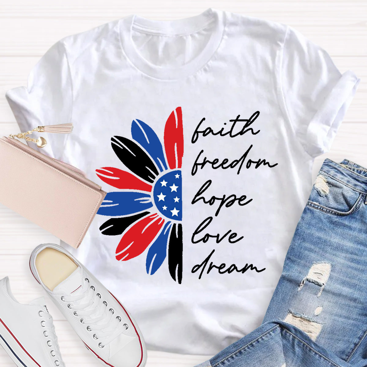 Freedom Hope Love Dream Teacher T-Shirt