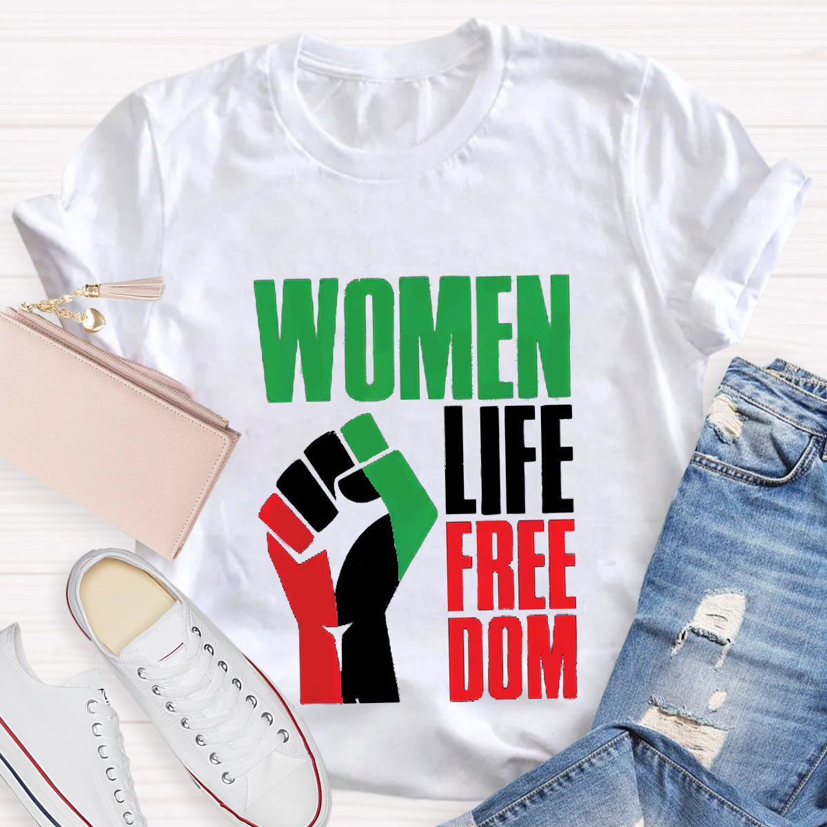 Woman Life Freedom Teacher T-Shirt