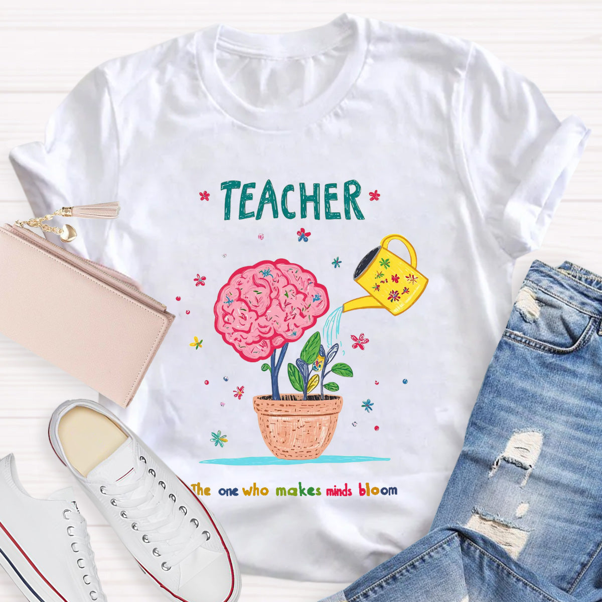 Teacher The One Who Makes Mind Bloom T-Shirt