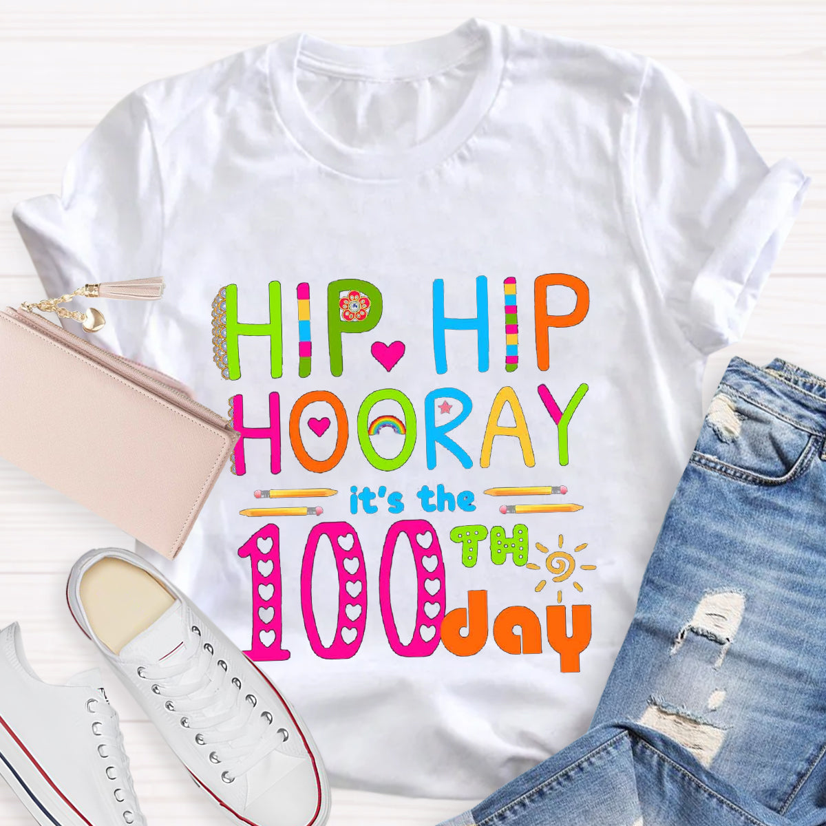 Hip Hip Hooray It's The 100th Day T-Shirt