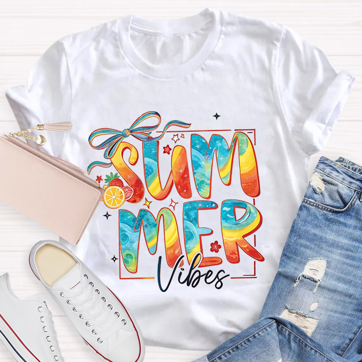Summer Vibes Sunny Beach Teacher T-Shirt