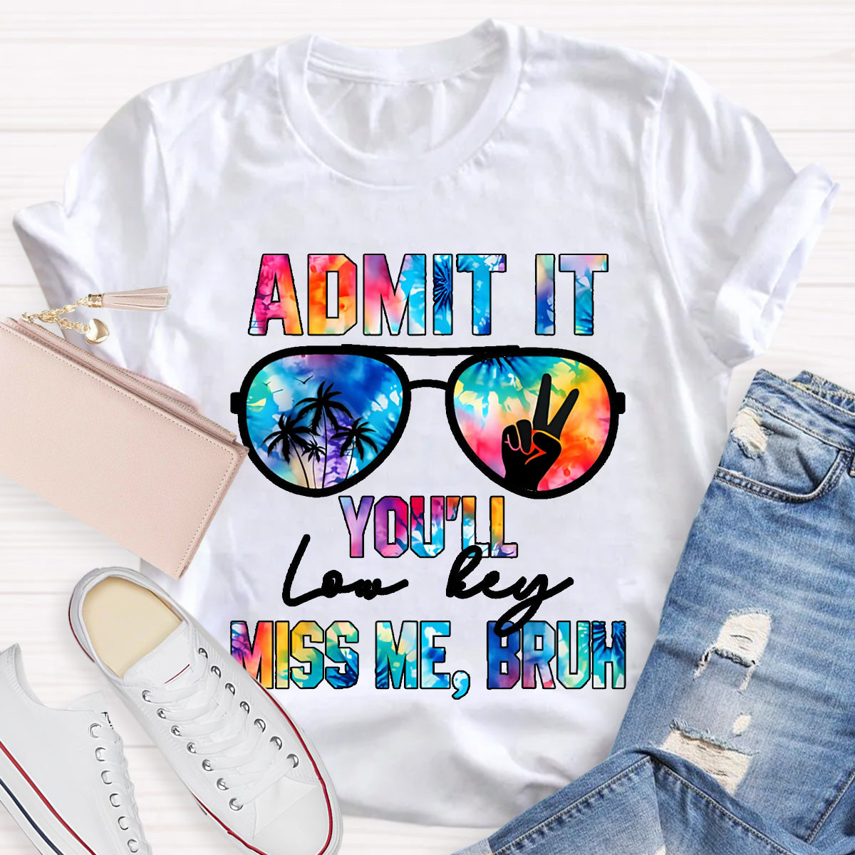 Admit It You'll Low Key Miss Me Bruh Teacher T-Shirt