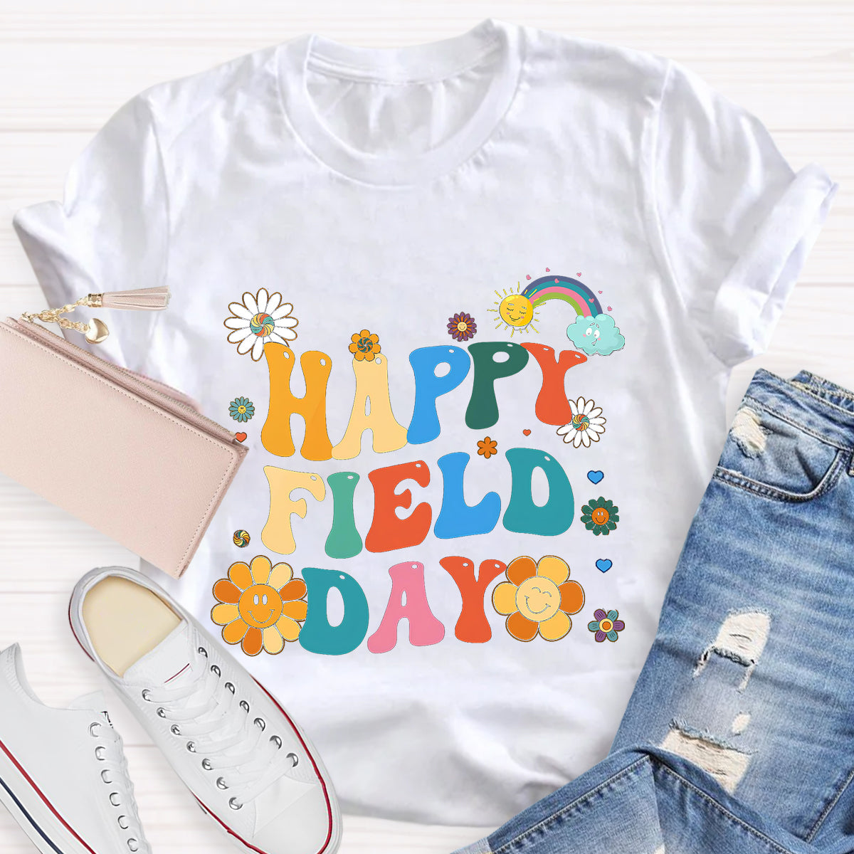 Happy Field Day Flower Teacher T-Shirt
