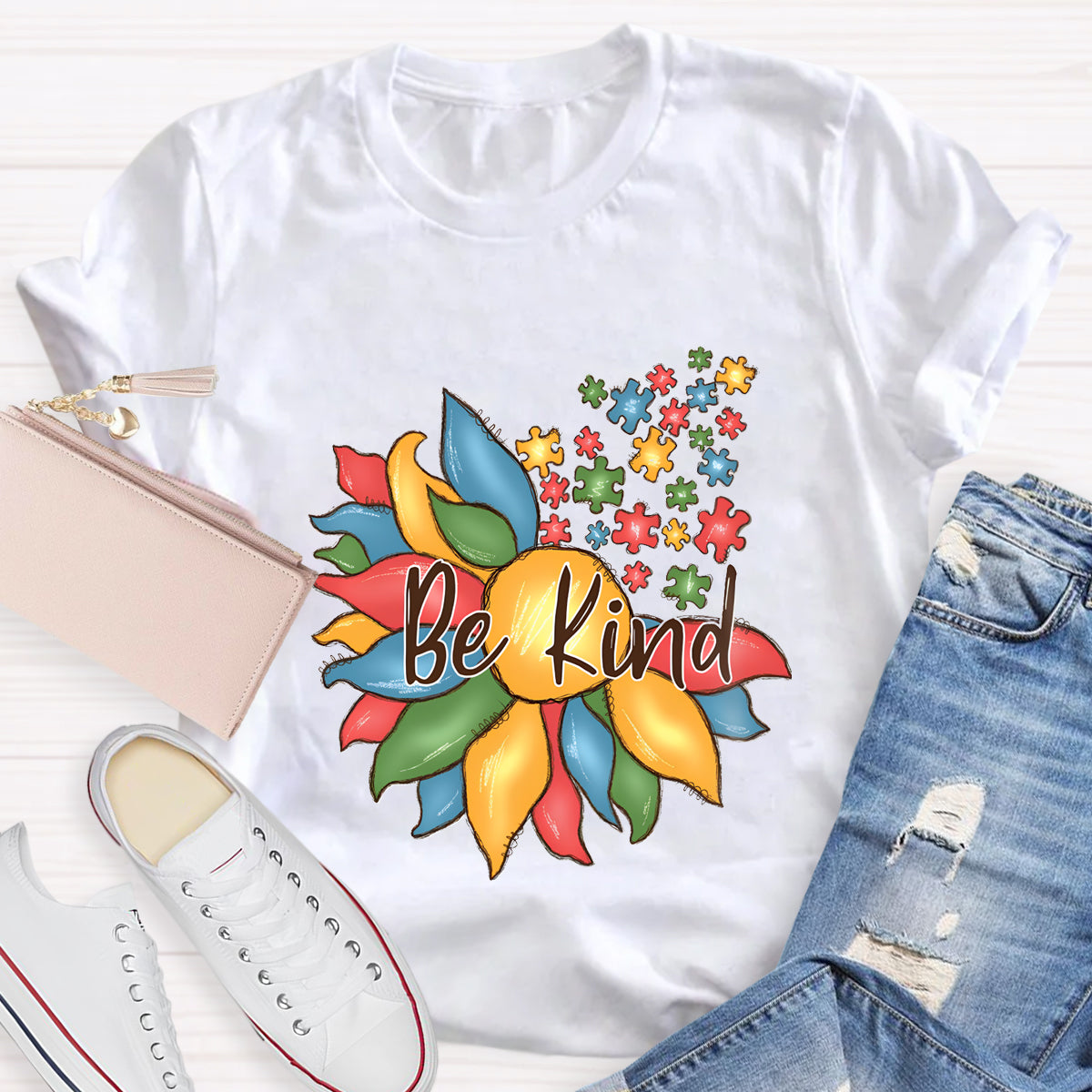 Be Kind Autism Floral T-Shirt