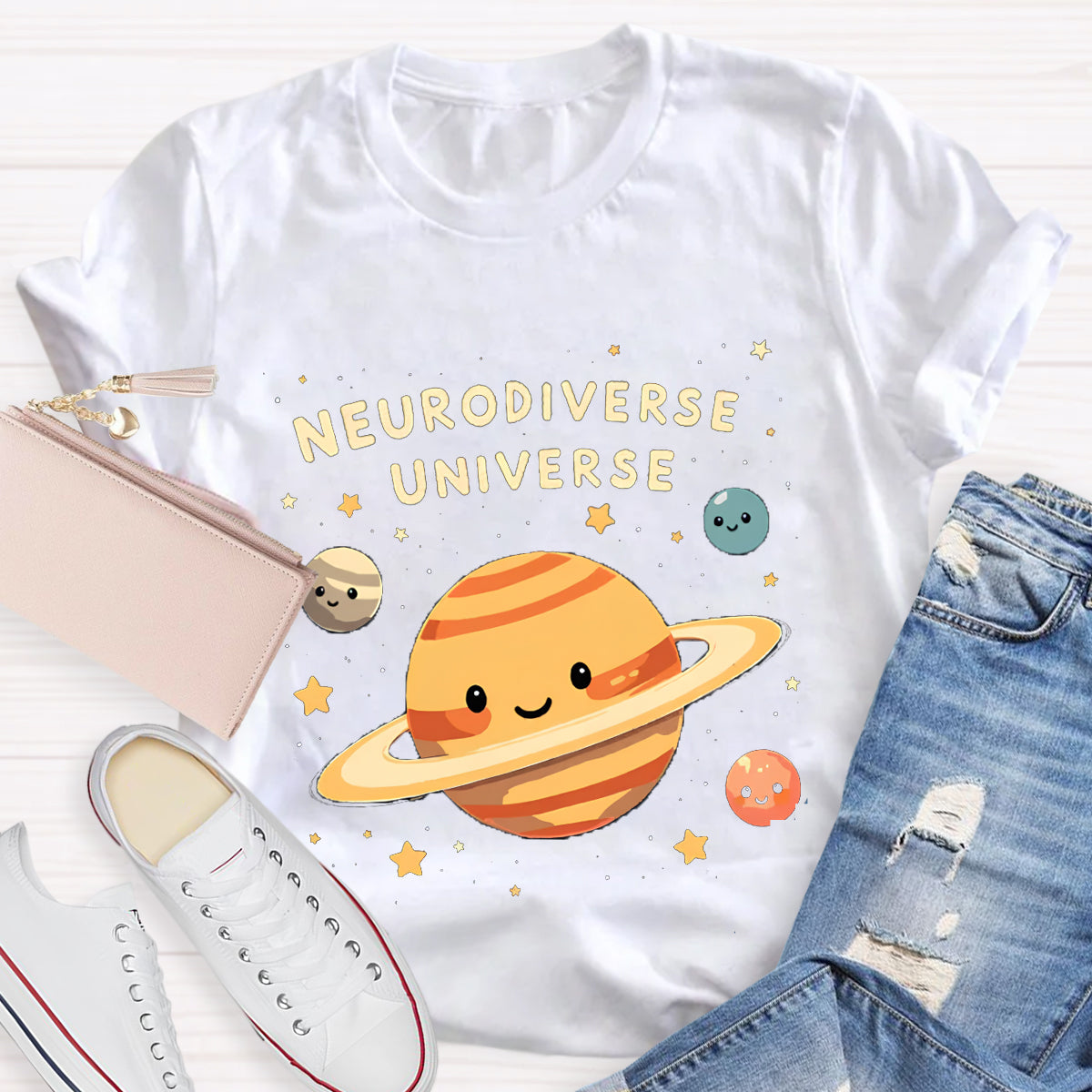 Autism Awareness Neurodiverse Universe Teacher T-Shirt