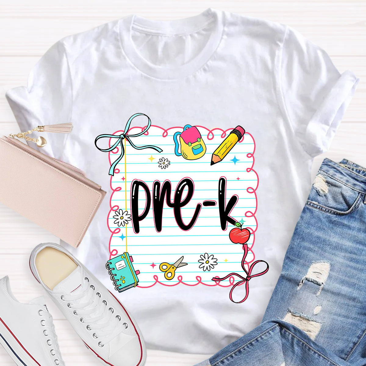 Personalized Grade Square Back To School Teacher T-Shirt