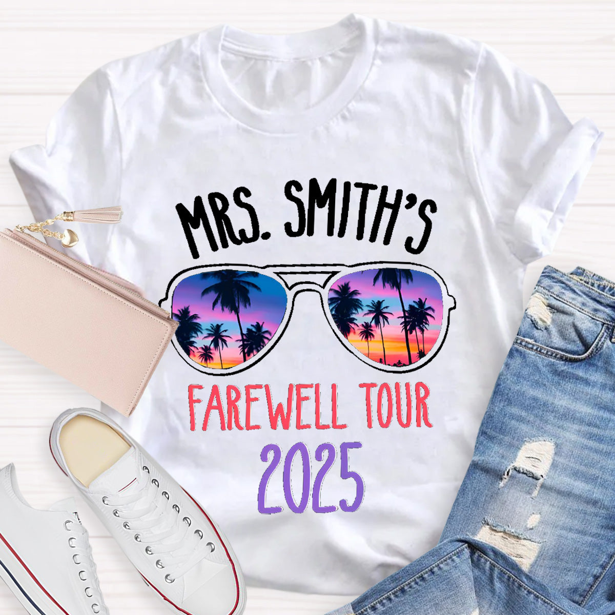 Personalized Name Farewell Tour Retirement Teacher T-Shirt