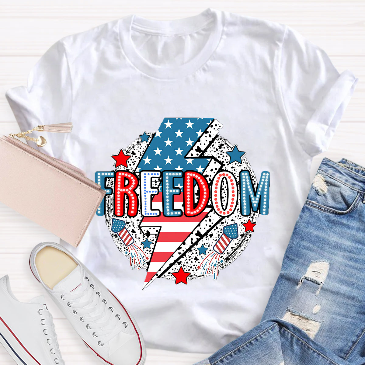 Feel The Freedom In 7.4 Teacher T-Shirt