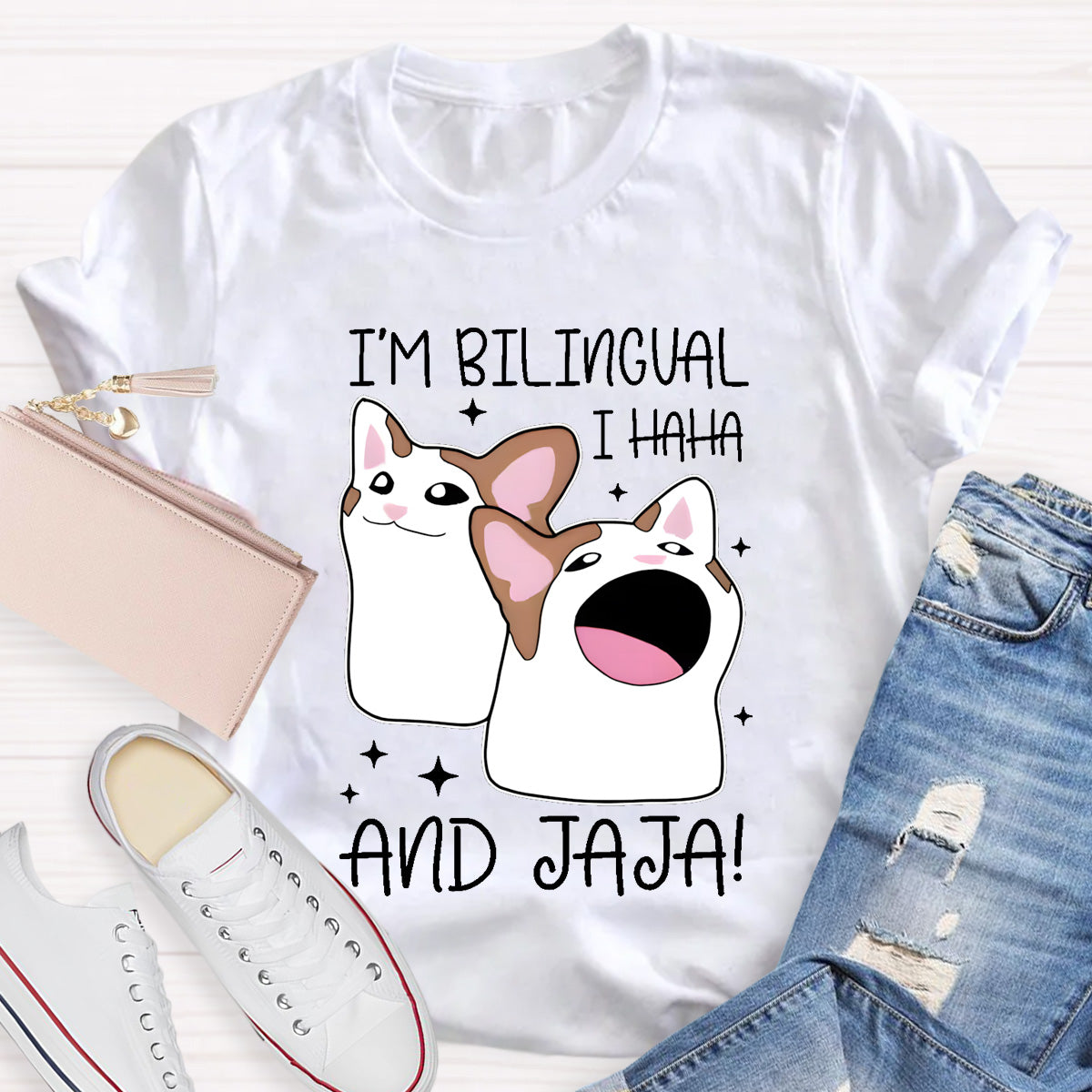 I'm Bilingual I Haha And Jaja Teacher T-Shirt