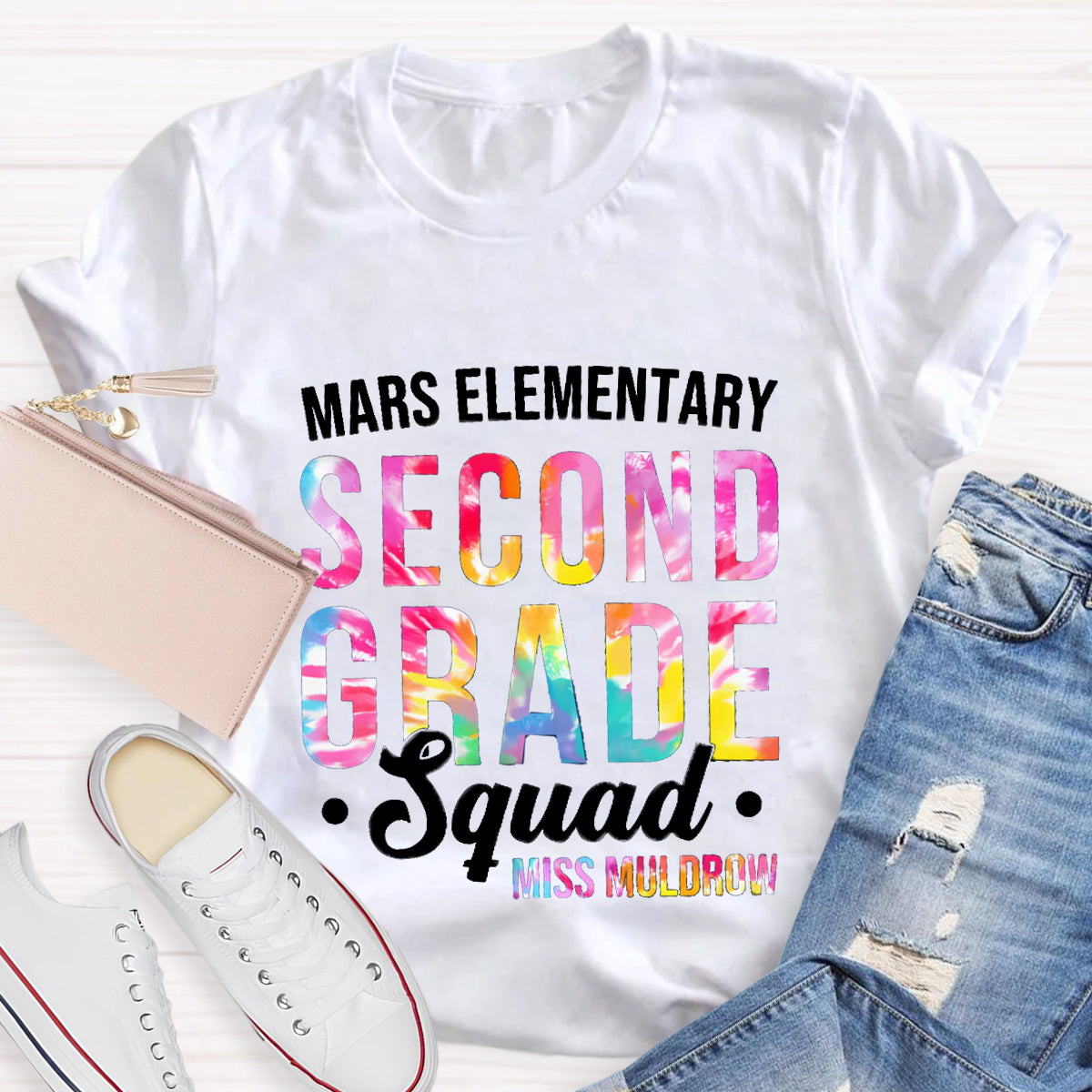 Personalized School Name And Grade Squad Teacher's Name T-Shirt