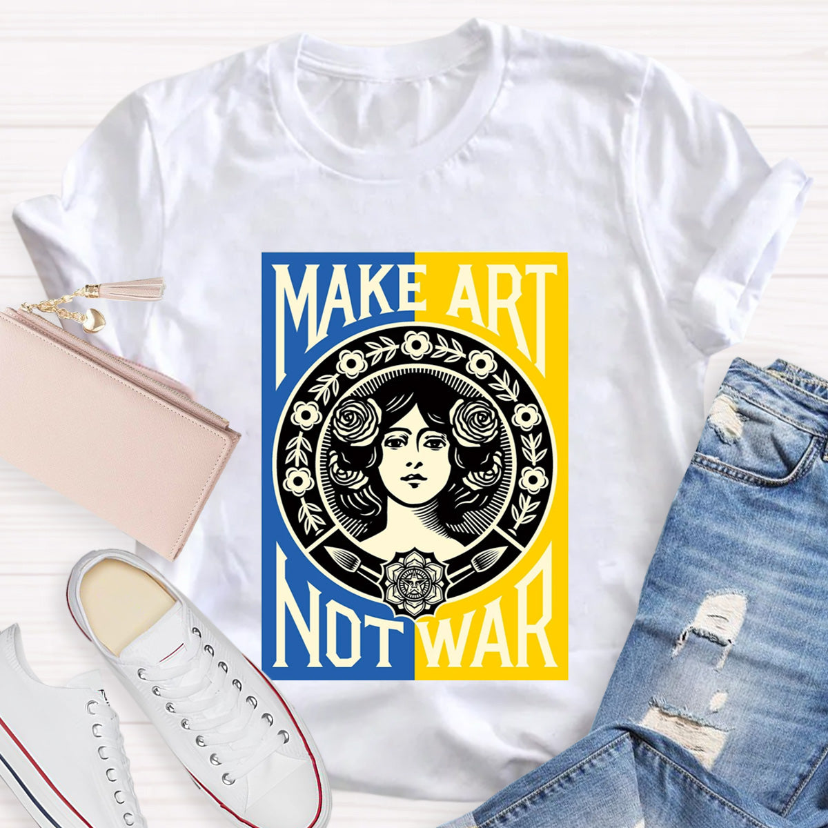 Make Art Not War Teacher T-Shirt