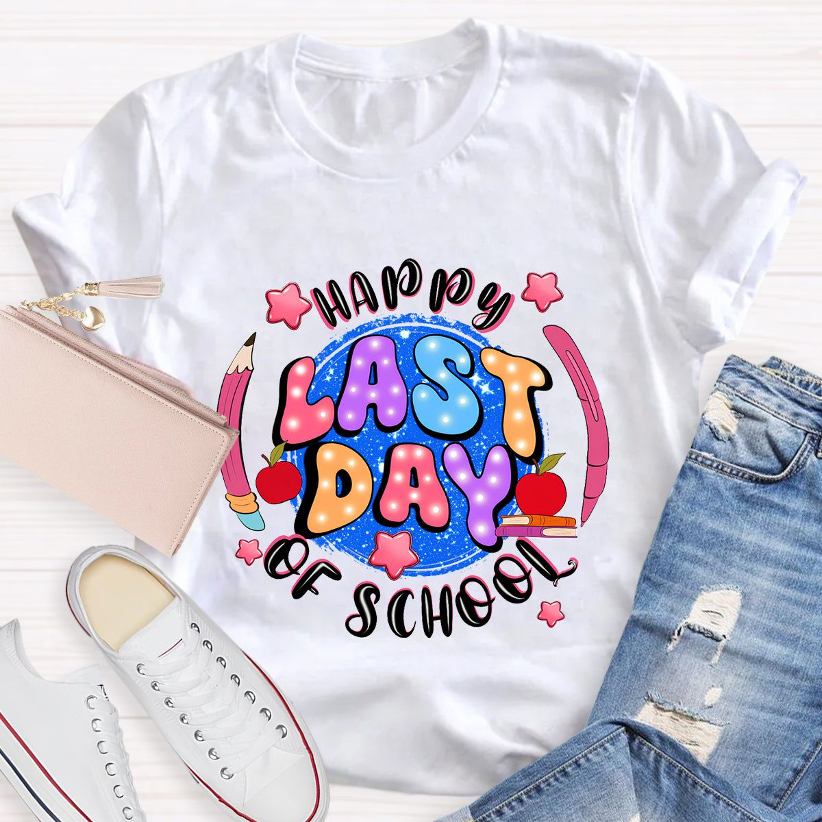 Happy Last Day Of School Planet Teacher T-Shirt