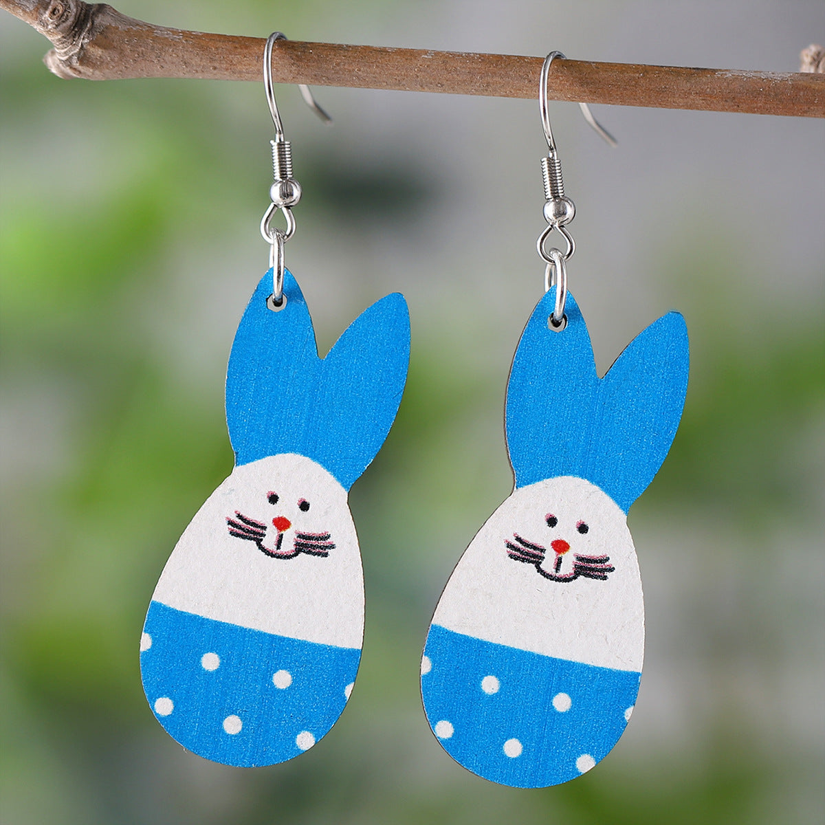 Polka Dot Bunny Leopard Print Camouflage Bow Earrings