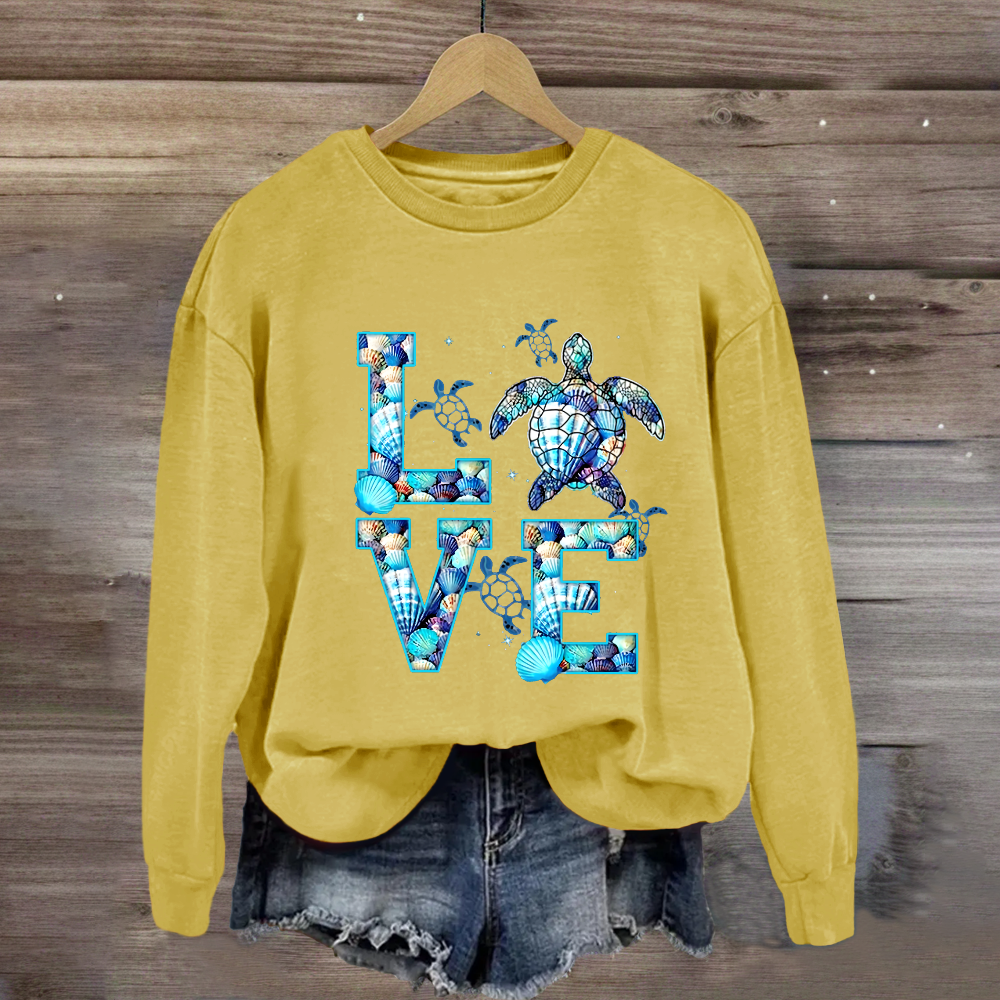 Blue Love For Sea Turtle Sweatshirt