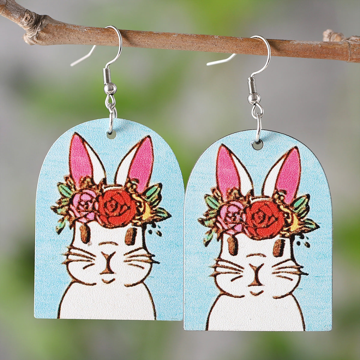 Polka Dot Bunny Leopard Print Camouflage Bow Earrings