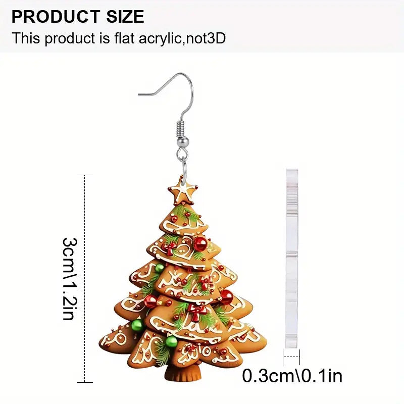 Cookie Christmas Tree Acrylic Earrings