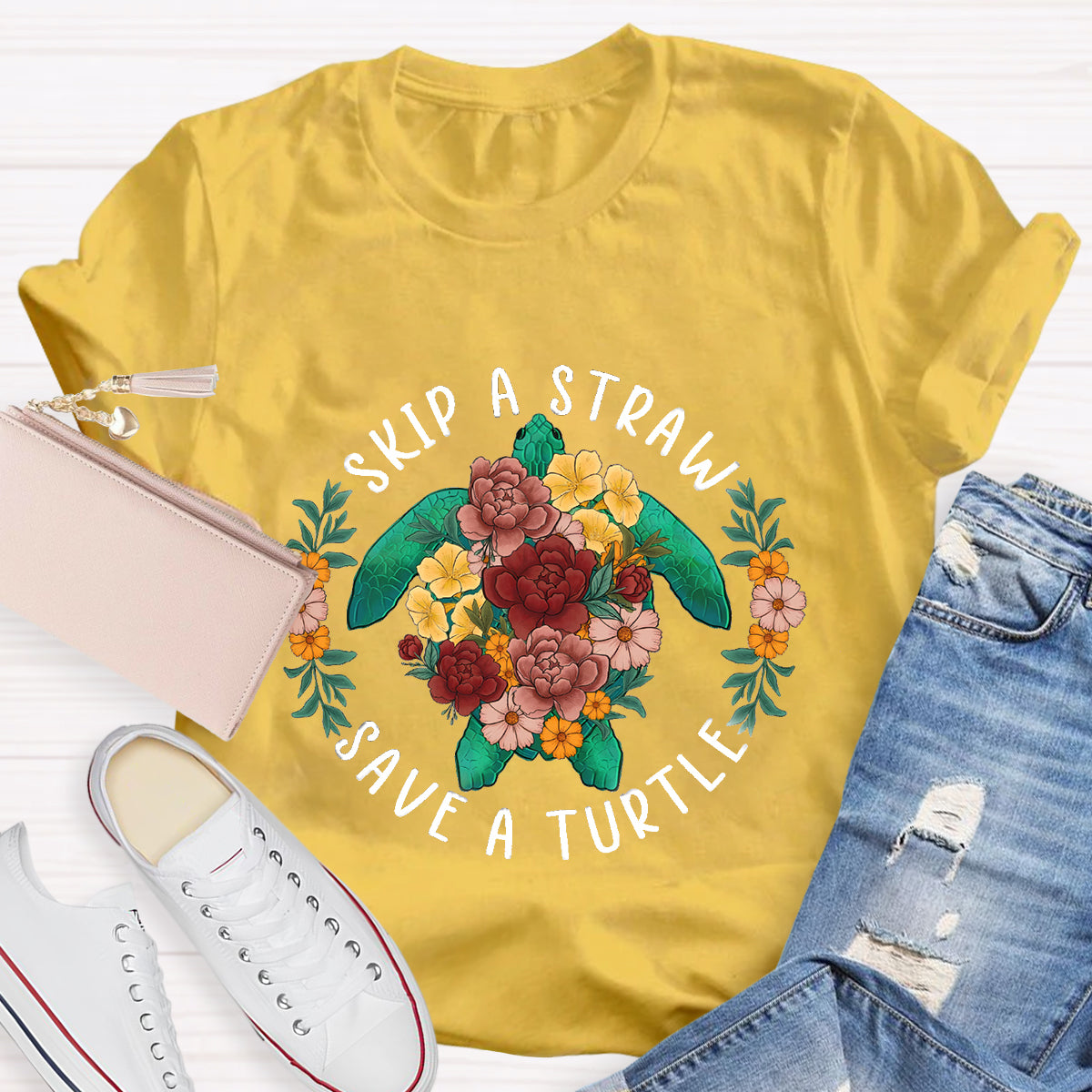 Skip A Straw Save A Turtle T-Shirt