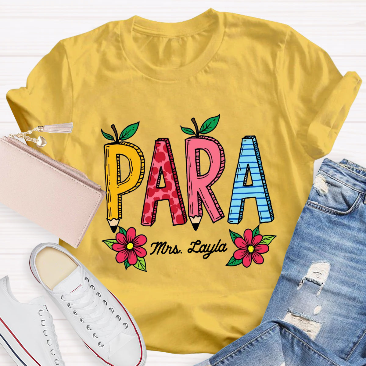 Personalized Paraprofessionals Teacher Name T-Shirt
