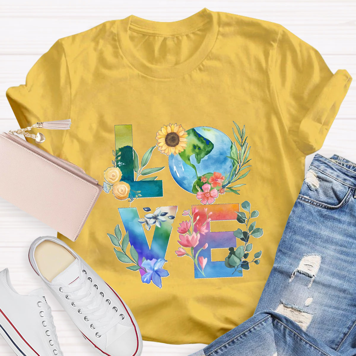 Love Our Planet Earth Day Teacher T-Shirt