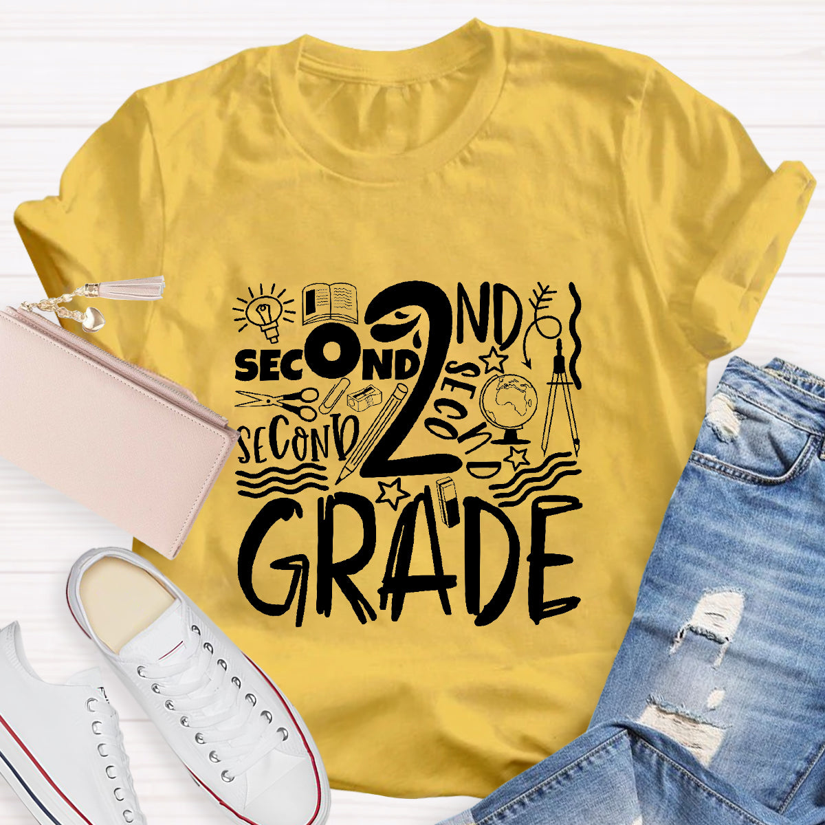 Personalized Grade Second Teacher T-Shirt