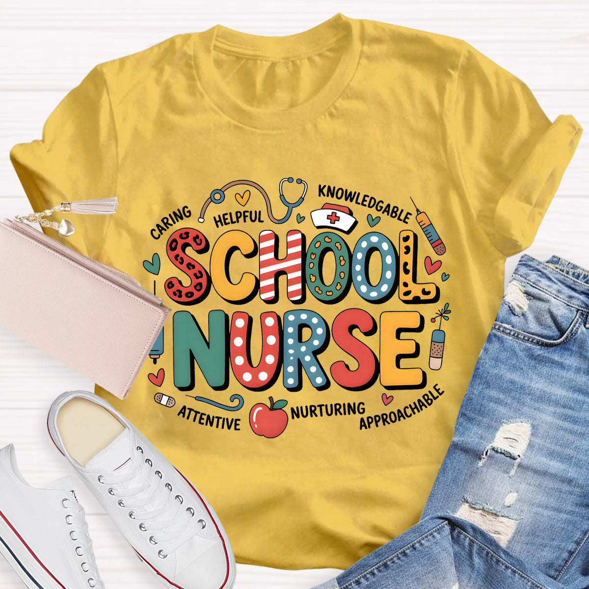 School Nurse Caring Helpful T-Shirt