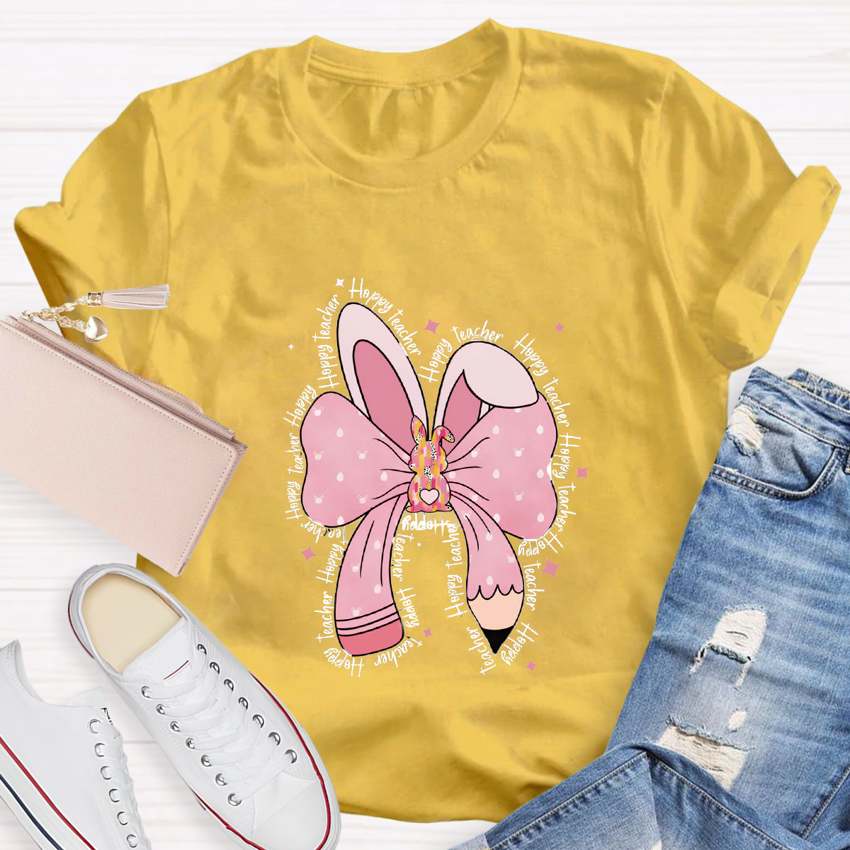 Hoppy Bow Teacher T-Shirt
