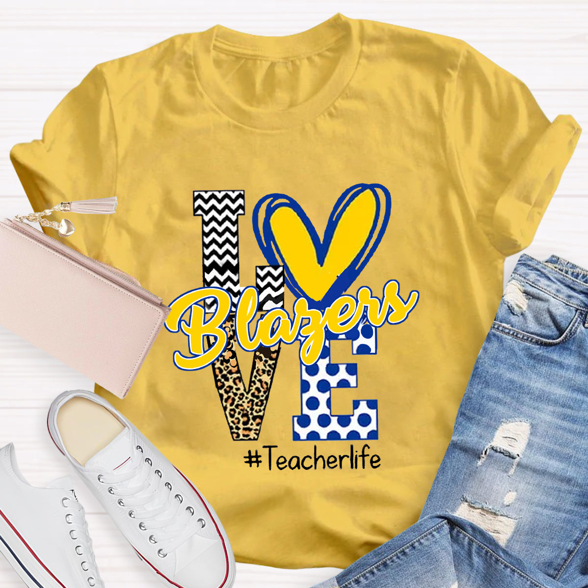 Personalized Love Mascot Teacher T-Shirt