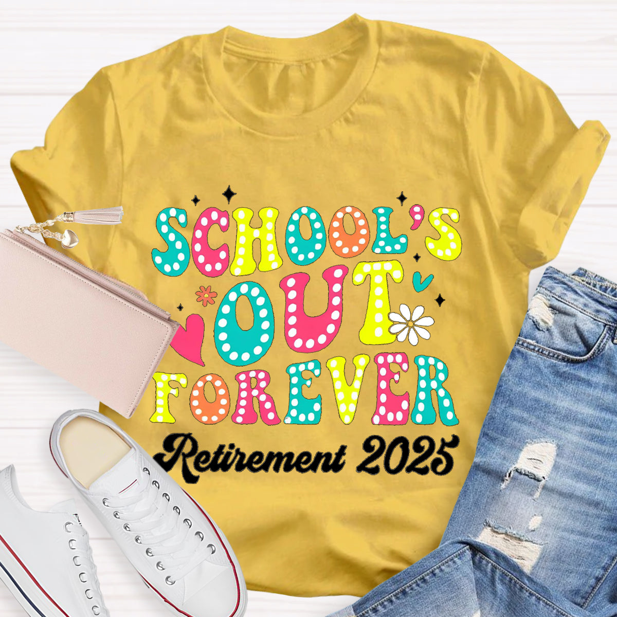 Personalize Year Schools Out Forever Teacher T-Shirt