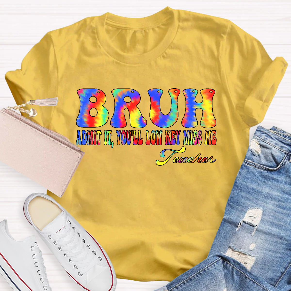Bruh Admit It You All Low Key Miss Me Teacher T-Shirt