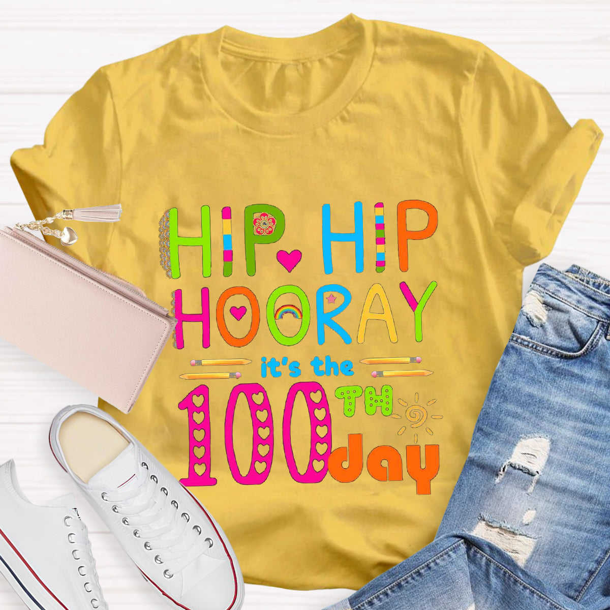Hip Hip Hooray It's The 100th Day T-Shirt