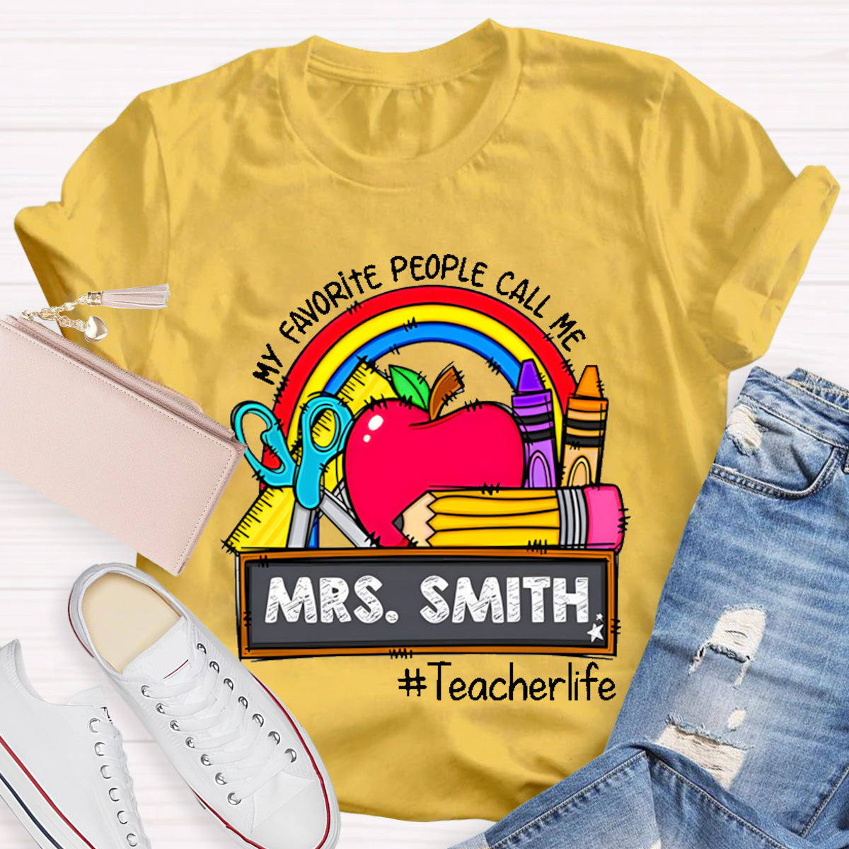 Personalized Name My Favorite People Call Me Teacherlife T-Shirt