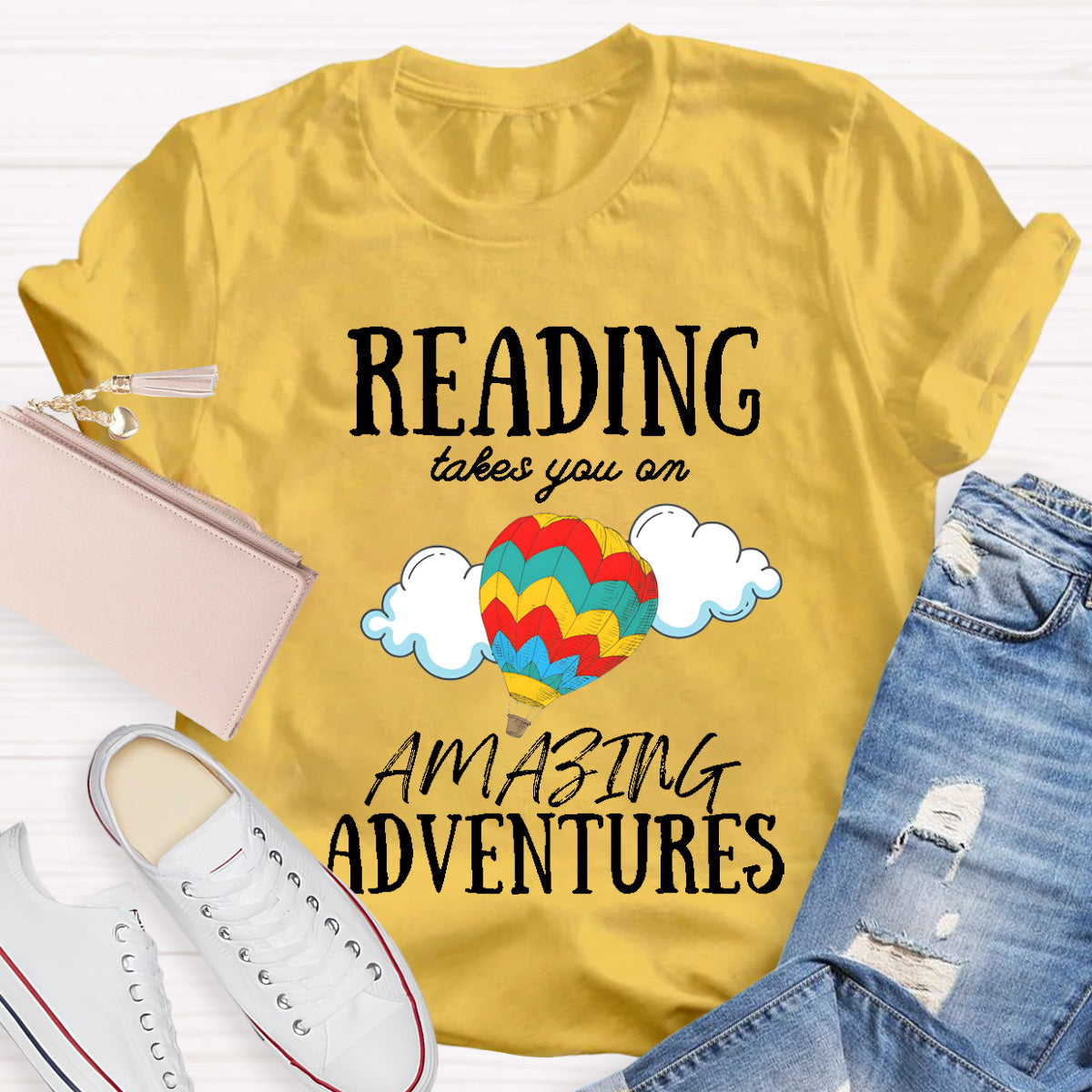Reading Takes You On Amazing  Adventures Teacher T-Shirt