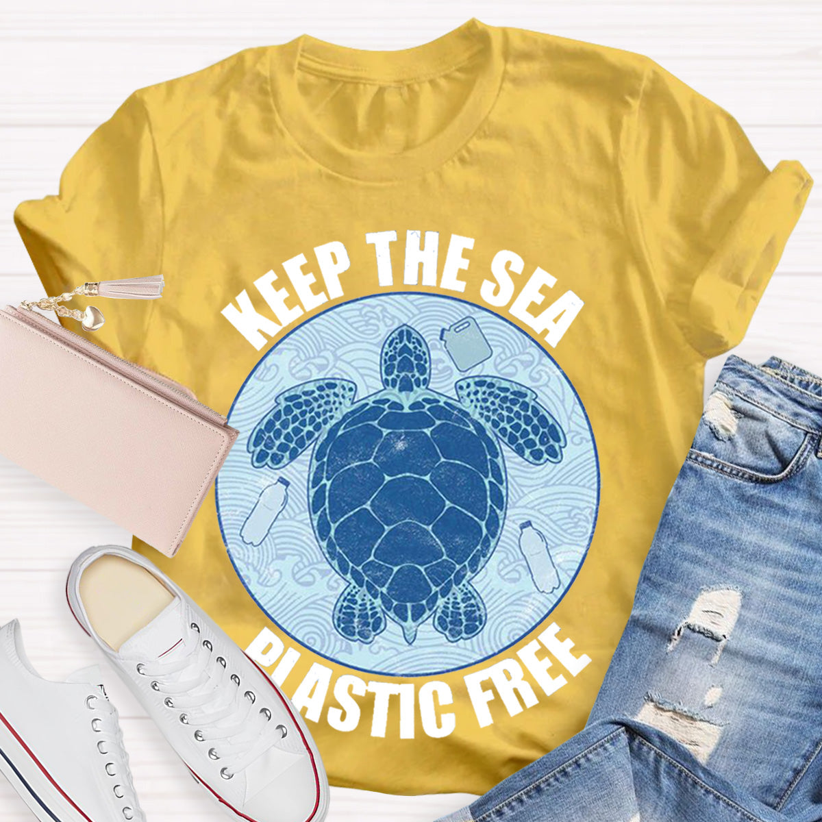 Keep Sea and Plastic Free Teacher T-Shirt
