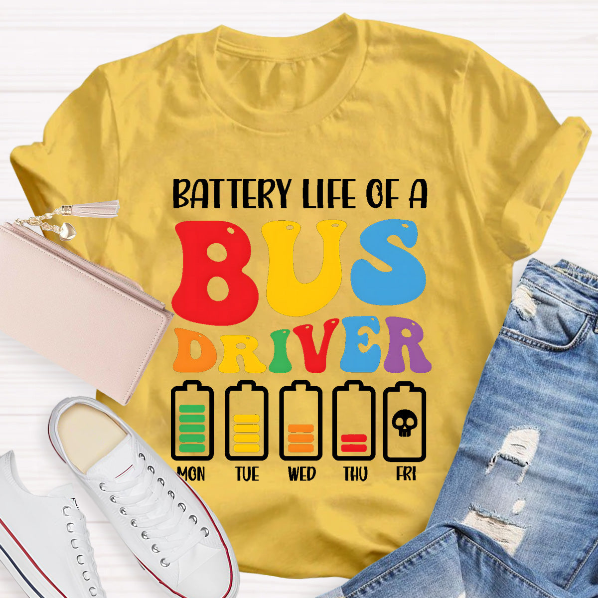 Battery Life Of A Bus Driver T-Shirt