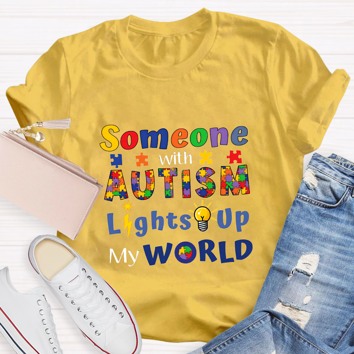 Someone With Autism Lights Up My World T-Shirt