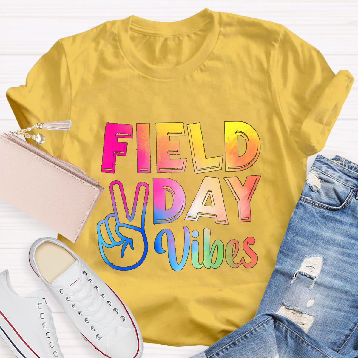 Field Day Vibes Teacher T-Shirt