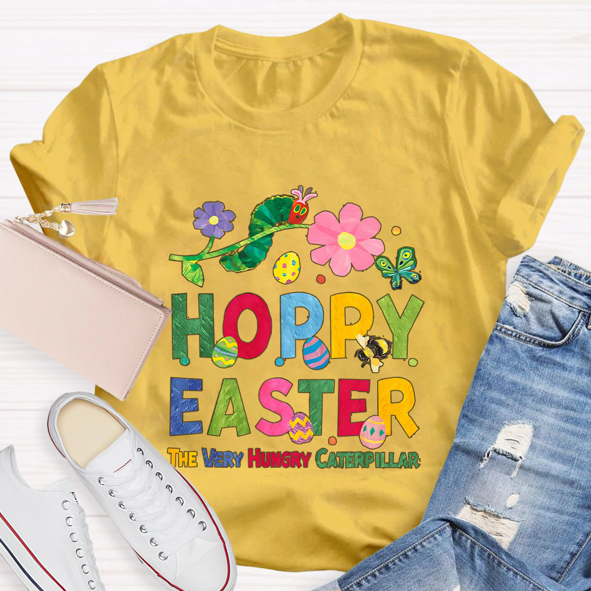 Happy Easter Caterpillar Butterfly Teacher T-Shirt