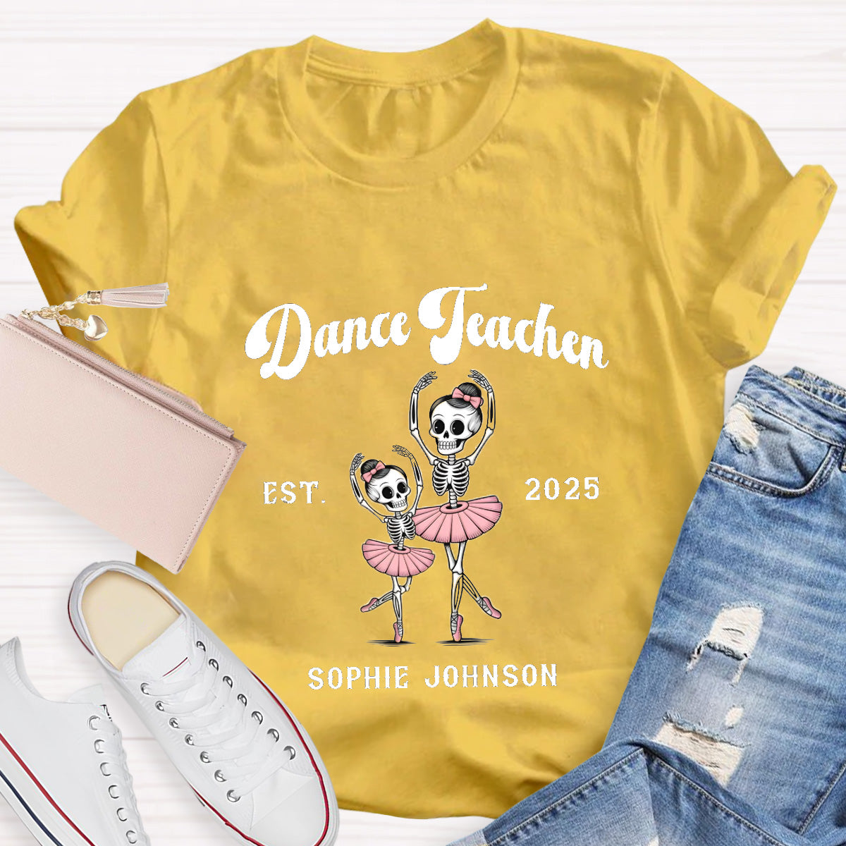 Personalized Year Pink Dance Teacher T-Shirt